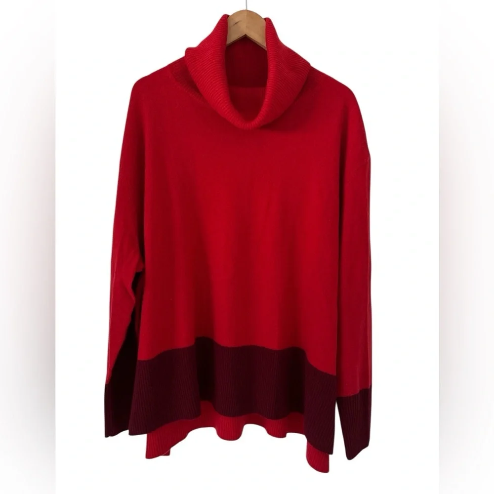 Summersalt The Coziest Cashmere Blend Merino Wool Cashmere Colorblock Sweater 2X